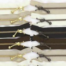 퀼트스타 YKK 금속 앤틱 골드 지퍼 10 15 20 25 30 40cm, 1개, YKK 골드지퍼 20cm_아이보리