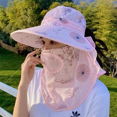 遮陽帽女士夏季遮臉面罩幹農活大帽檐全臉防曬紫外線騎車太陽帽子