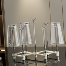 물컵 수납 홀더 싱크대 건조대 컵걸이 보관 거치대 정리대 플라스틱 실용적 미끄럼 다용도 테이블 주방용, 화이트