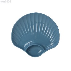 吐骨頭盤碟廚房早餐小吃盤蘸料分格盤家用零食點心乾果盤吐骨盤子, 藍色盤子, 1個
