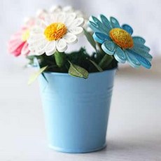 물결샵 칼라 양철 미니 화분 행복 꾸미기 디자인이 공예 이쁜 편리한 사용이 가드닝 우드, 화이트