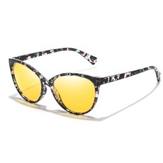 FIMILU 여성용 나이트 비전 드라이빙 안경 편광 눈부심 감소 시각적 능력 향상 야간 옐로우 틴트 렌즈 X04 블랙플로럴/옐로우 렌즈