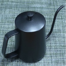스텐 드립 주전자 블랙 뚜껑포함 600ml 커피 핸드드립 티포트 가스레인지사용