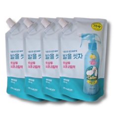 [리필]온더바디 발을씻자 풋샴푸 레몬향, 4개, 500ml