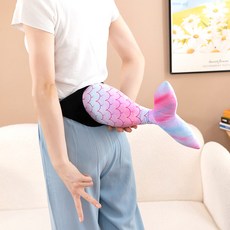 동물 꼬리 봉제 인형 호랑이 사자 여우 코스튬 소품, 1개, 인어 꼬리 핑크 모두 공용 코드입니다., 1cm