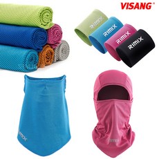 리믹스 쿨타올 스포츠 손목밴드/후드넥/마스크넥/기능성 타월/자외선 차단 마스크/얼굴 햇빛 가리개, 레드, 1개