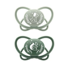 nip 雙扁型蝶形安撫奶嘴, 蝶形 二階【5-18 m】, 綠色, 1套