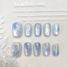人魚尾貓眼穿戴甲, 1個, 夢幻星空魚尾,M