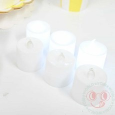 요비월드 LED 원형 초 6입 작은초 기념일초 티라이트