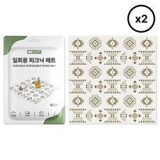 가벼운 접이식 일회용 부직포 돗자리 1+1 피크닉 한강 공원 매트, 2개