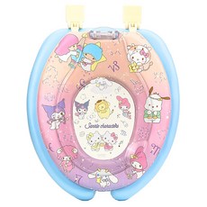 릴팡 산리오캐릭터즈 소프트 키즈겸용 변기커버, 혼합색상, 1개