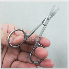 摩邦比不銹鋼眉毛剪刀套裝 砂光直剪附保護套 精準修眉安全便攜, 1個, Silver