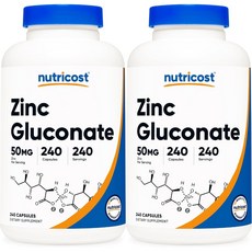뉴트리코스트 아연 글루코네이트 50mg, 240개, 2개