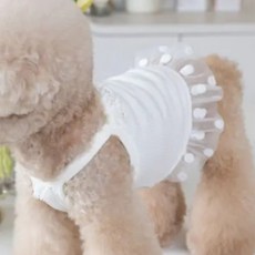 반려견옷 땡땡이스커트 원피스 반려견 애견의류 강아지옷 EA, 1개, XS/화이트