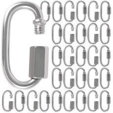 ZOENHOU 30 팩 M4 1/8인치 퀵 링크 500파운드 스테인리스 스틸 스레드 체인 커넥터 헤비 듀티 D자형 DIY 액세서리 잠금 수리 링크, M4 30PCS, 1개