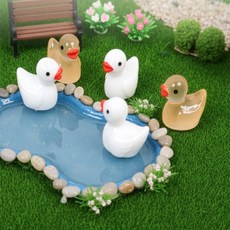 업위드 오리 미니어처 10p 젤캔들 오리모형 동물미니어처, 투명 주황