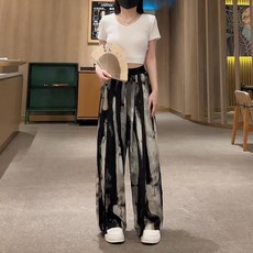 曼迪服飾 闊腿褲 雪紡冰絲直筒褲 垂墜感寬鬆休閒褲