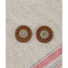 퀼트스타 이태리 천연가죽 원형 자석단추 사시꼬미 3cm, 탄, 1개