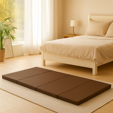 엔젤홈스 4단 PU 레자가죽 접이식매트리스 차박 펜션 바닥마트, 레자그레이(중), 상세페이지 참조