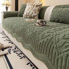 쇼파 커버 쇼파커버 라이트그레이 매트 리지-라이트블루, 1개, 윤링 이형 그린