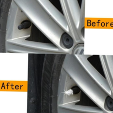 라인 밸브캡 크리스탈 석 자동차 휠 타이어 밸브 모자, 블랙4개 BL11865