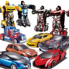 변신로봇 RC카 변신자동차 변신카 지프 부가티 경찰차 람보르기니 어린이날선물 자동변신, TT658_지프다크브라운, 1개