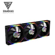 GAMDIAS AEOLUS P2-1203 / 3入 ARGB 機殼風扇，高效散熱，靜音運行，打造炫彩電競風格, 黑框黑葉, 1個
