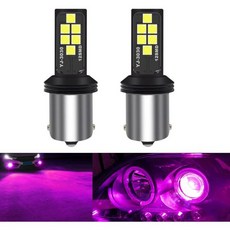 소칼 LED 조명 3156 3157 퍼플 방향지시등 전구 고급 3030 SMD 밝고 화려한 DRL 브레이크 램프 주차 후미등 2개 세트 해외 직배송, 1156 BA15s, Pink Purple