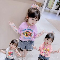 汪汪隊女童假兩件T恤25春款新款中小童防曬袖上衣兒童旺旺隊衣服
