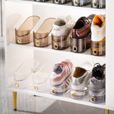 신발정리대 신발장 신발 수납장 정리 슈즈랙 정리함 보관함 일반형, 5개, 고급 투명브라운