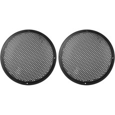 X AUTOHAUX 2pcs 4인치 플라스틱 오디오 스피커 커버 메쉬 서브우퍼 그릴 경적 가드 장식용 서클 프로텍터 블랙 자동차용, 8 inch