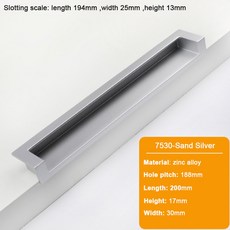 JUIDINTO 96 192mm 매립형 검정색 캐비닛 서랍 가구 아연 주방 사각형 찬장 합금 당겨 손잡이, SYIN7530188