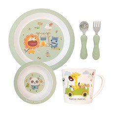 MARCUS & MARCUS 動物樂園兒童餐具5件組, 1個
