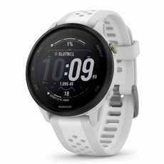 가민 포러너 165 뮤직 러닝 스마트워치, 미스트 그레이 + 화이트, 43mm, GPS