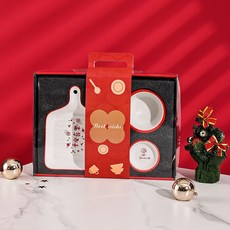 陶瓷碗碟套裝禮盒 家用飯碗 新居賀禮 新婚婚慶餐具禮盒 年節禮品, 單柄方烤盤-平安喜樂烘培禮盒套裝, 1個