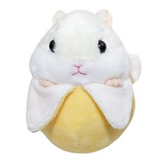 AngelGift Cuddly Hamster 부드러운 봉제 동물 쿠션 장난감 인형 4인치/10cm 마우스 플러시 아이들을 위한 최고의 생일 선물 어린이 아기 장난감(카키) 1, 바나나, 1개