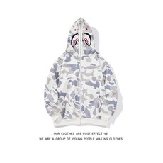 남성용 상어 더블 레이어 후드 가을 아메리칸 힙합 하이 스트리트 트렌디 카모플라주 자켓 루즈핏 캐주얼웨어