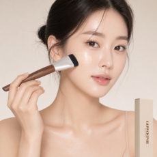 고우니 납작 파운데이션 브러쉬 파데붓, 모던실버, 1개