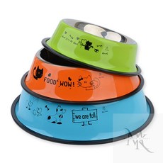 뚱이네 잡화점 원형 애완용 스틸 식기 애견식기, 대