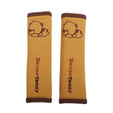 汽車安全帶護肩套 四季可愛卡通保護套 車用加長安全帶套 車內裝飾 安全帶護套 (一對裝), 短版魔法黃2只裝, 1個