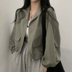 FINE ART 여성 봄 가을 재킷 자켓 데일리 패션 스트링 점퍼 캐줄얼