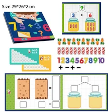 몬테소리 숫자 분해 수학 장난감 자기 덧셈 및 뺄셈 연산 학습 교육 보조, 1개