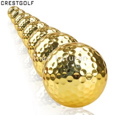 【崇德店】高爾夫鍍金球 金色高爾夫球電鍍球 高爾夫雙層練習球沙林比賽球 8颗, 1個