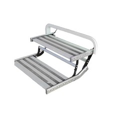 캠핑카스텝 보조발판 트레 옆발판 일러 접이식 계단, B 모델 단층 전동