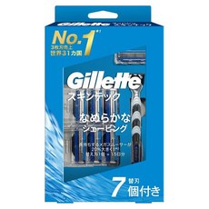 Gillette 吉列 Mach 3 SkinTech系列刮鬍刀架 + 替換頭 7入組, 1組