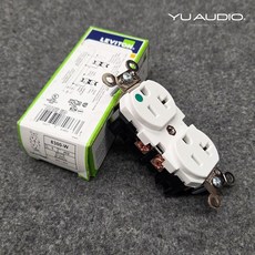 Leviton 8300-W 醫療級雙孔插座 20A-125V, 白色,Leviton 8300(不含面板), 1個
