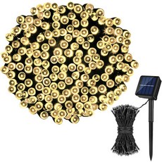 태양 전원 LED 문자열 조명 8 모드 금속 야외 로프 요정 크리스마스 캠핑 나무 꽃 장식, 03 Warm, 05 22m 200leds, 1개