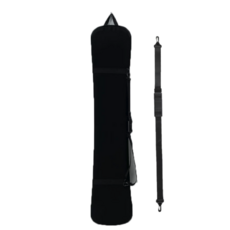 滑雪板袋，可調節肩帶，輕巧耐用，全黑時尚設計, 黑色, 1個