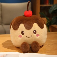 귀여운 표정 케이크 봉제 인형 쿠션 소품, 초콜릿 케이크, 높이30cm 너비20cm(0.25kg)