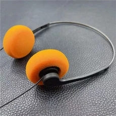 휴대용 오버 이어 언더와이어 헤드폰 빈티지 유선 레트로 느낌 3.5mm 80 년대 90 음악 Mp3, 01 Orange